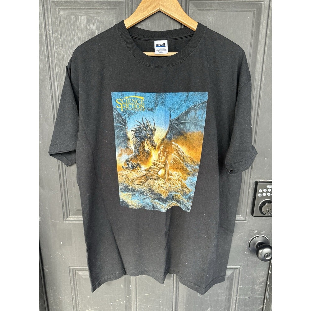 Science Fiction Book Club Fire Breathing Dragon XL T-shirt‎ Anvil Vintage Y2K